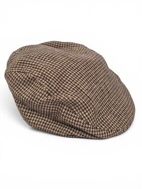 Jasper Conran Heritage Newsboy Flat Cap Hat Brown Houndstooth 6-12M Preppy UK